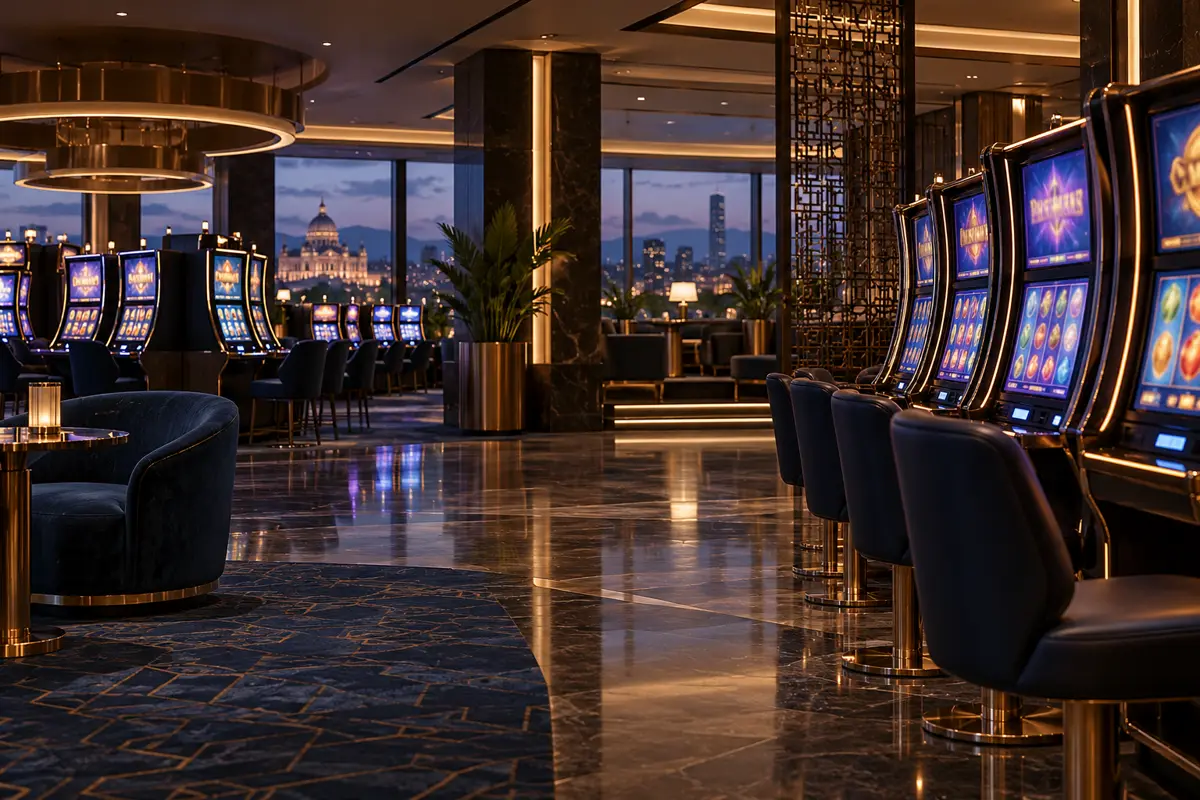 Máquinas de juego en una sala de casino